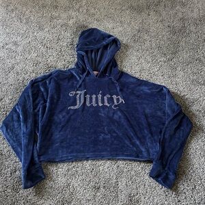 Juicy Couture Navy Velour Hoodie and Sweatpants Set